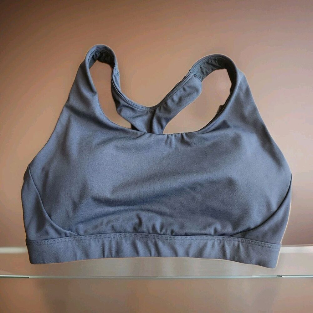 Athleta Black Racerback Sports Bra Sz M Padded